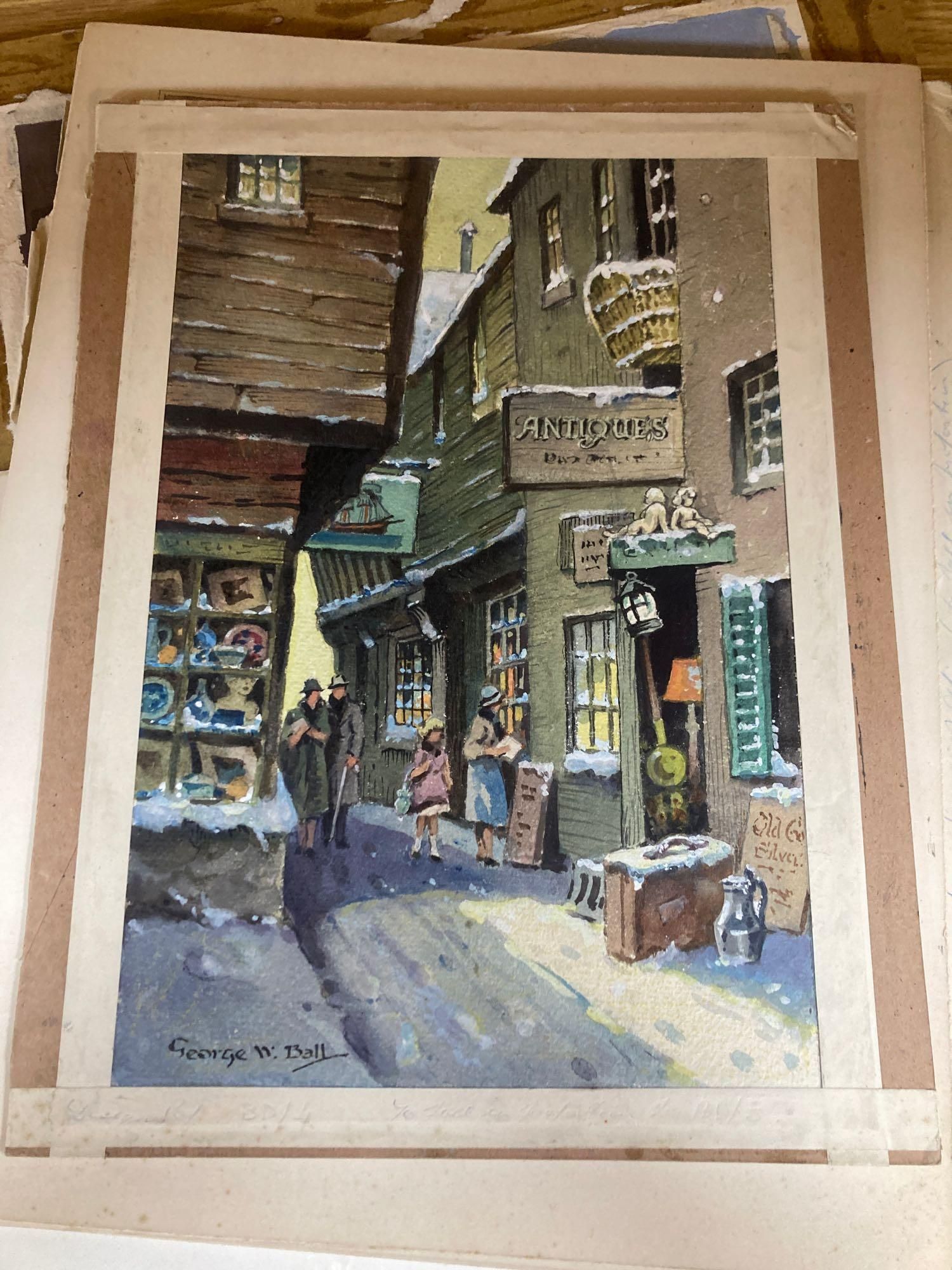 George W. Ball (20th century), a collection of 11 unframed watercolours and ink and watercolour drawings, 19 x 19.5cm to 38 x 23cm